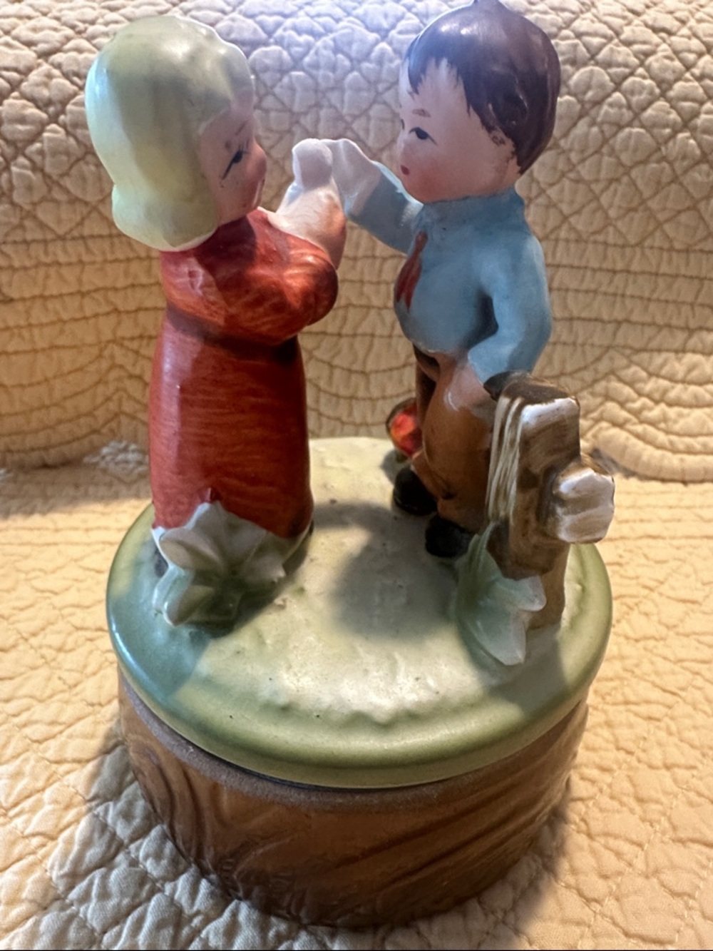 Round Ceramic Base with Blue Handwritten Marking